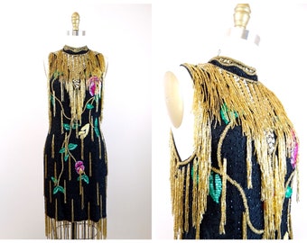 Zara Rhinestone Fringe Mini Dress - Etsy