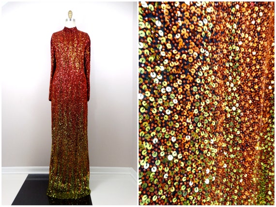 Naeem Khan Ombré Beaded Sequin Gown // Vintage Co… - image 1