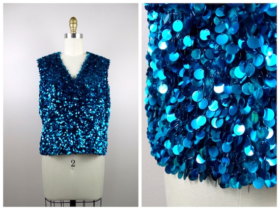 60s Paillette Sequined Top by Bullocks Wilshire /… - image 1