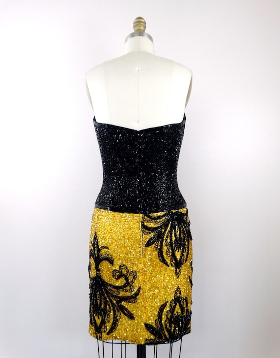 Bob Mackie Beaded Dress • Hand Embellished Black … - image 5