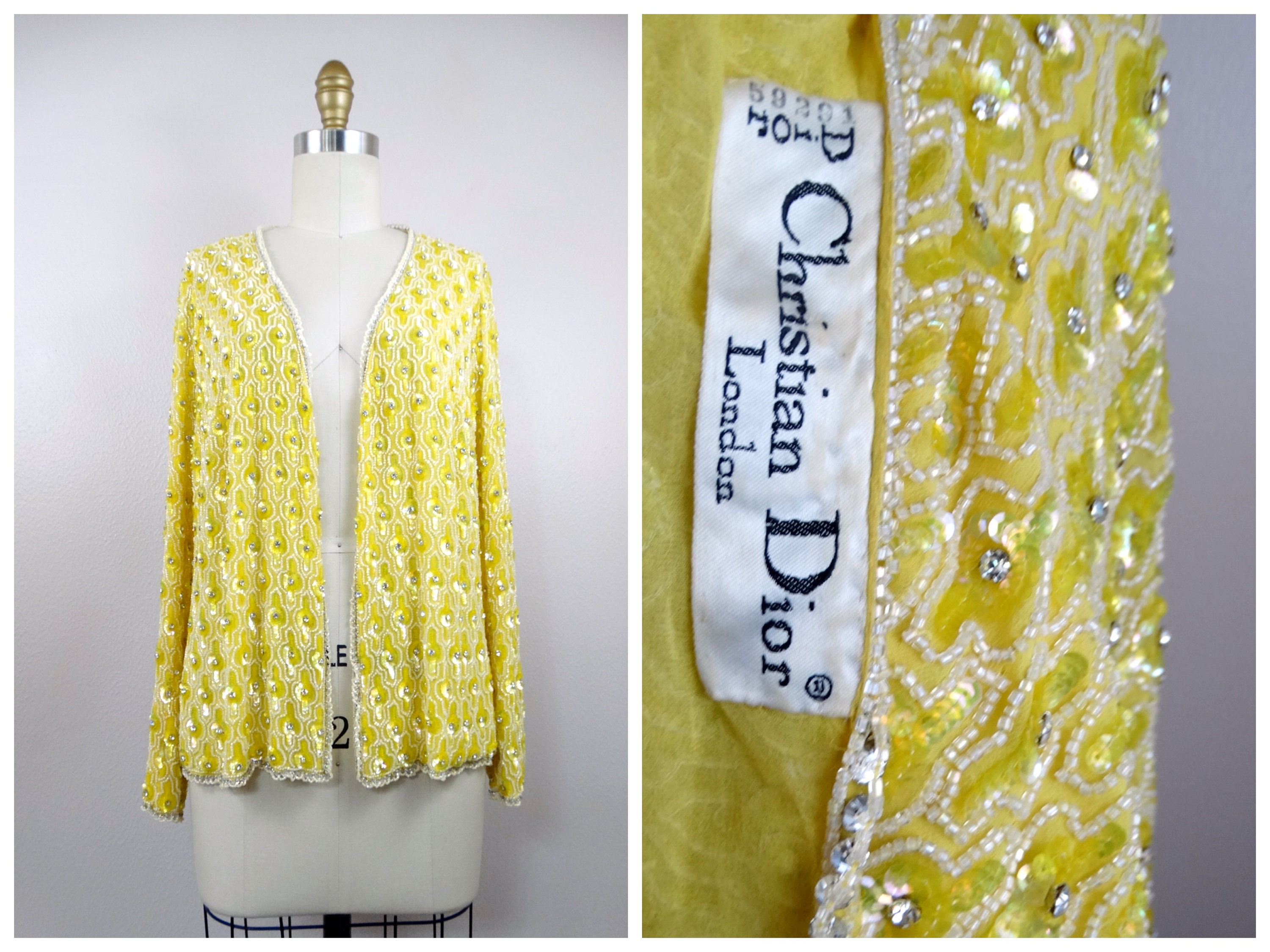Christian Dior 60s Vintage Crystal Embellished Sequin Christian Dior 60s Vintage Crystal Embellished Sequin