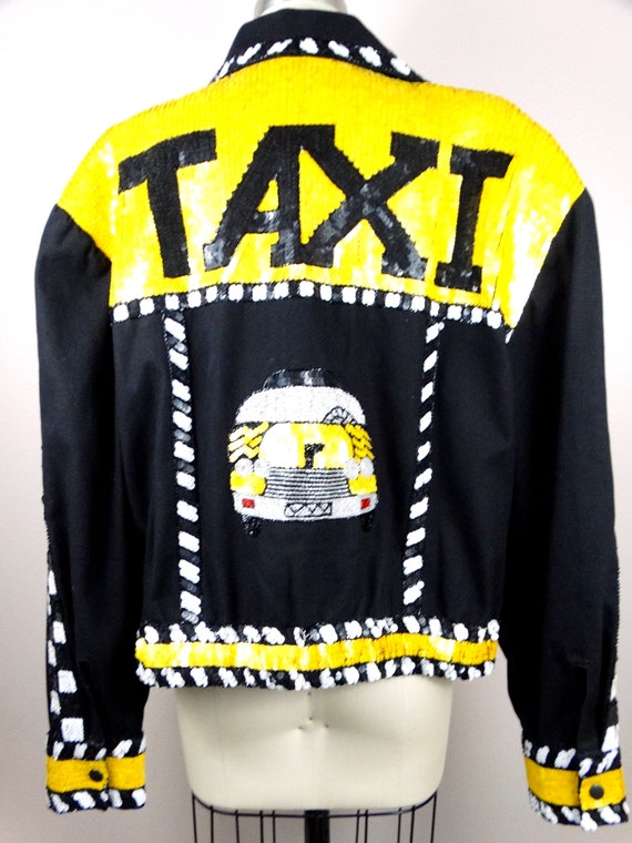 Novelty Sequin 80’s Jacket // New York Taxi Sequi… - image 3