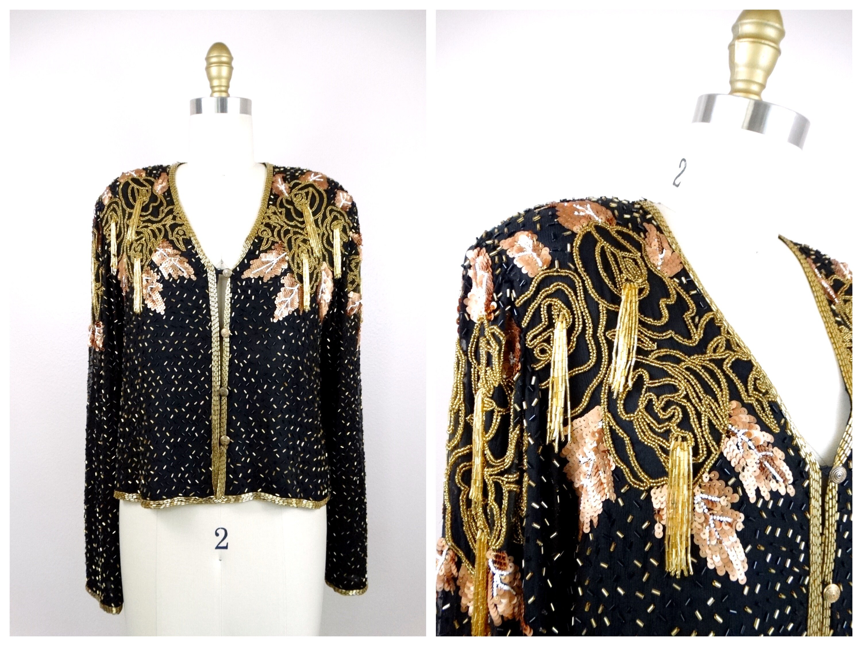 Black and gold store sequin cardigan
