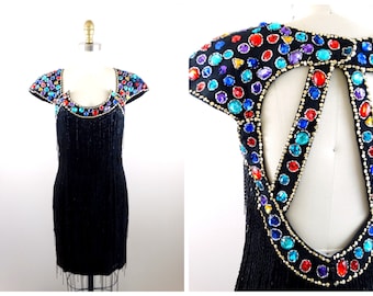 Zara Rhinestone Fringe Mini Dress