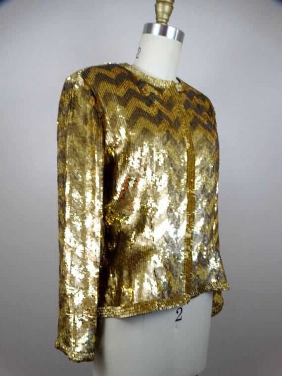 80s Fancy Fully Sequined Open Top // Sparkly 1980… - image 4