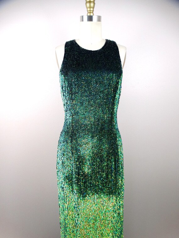 Color Changing Sequined Gown / Iridescent Chamele… - image 3