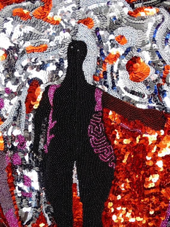 RARE Wearable Sequined Art Bolero // Novelty Desi… - image 3