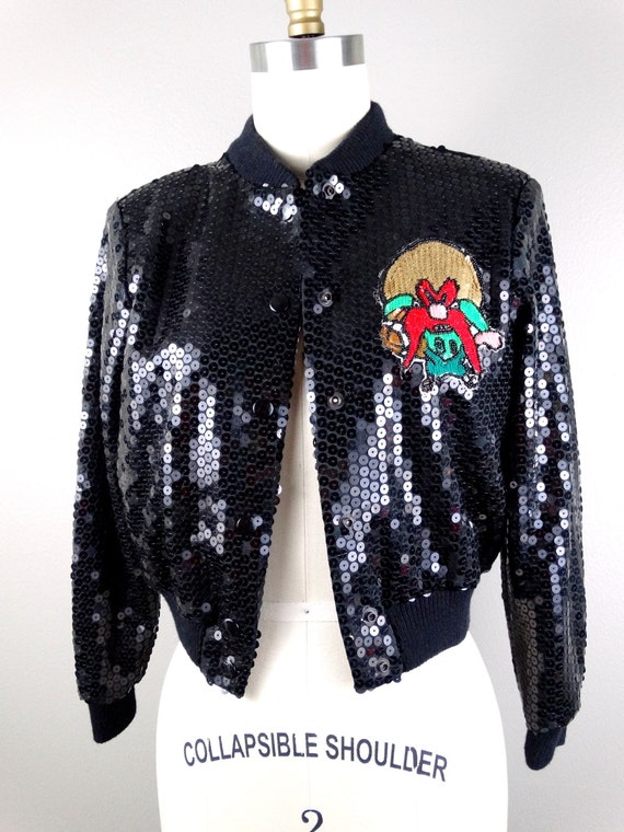 Jeanette's Kids Sequin Bomber Jacket / RARE Yosem… - image 3