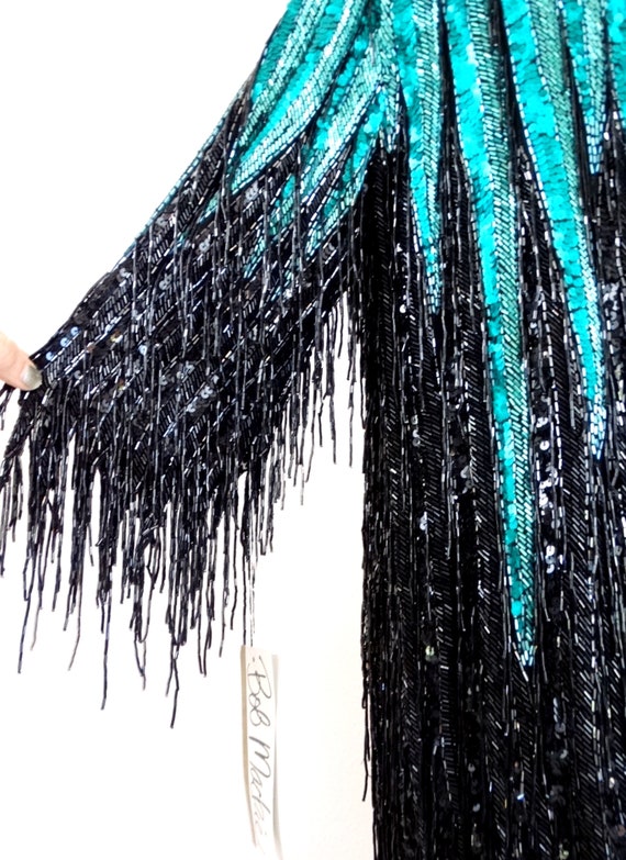 Bob Mackie Fringe Beaded All Sequined Mini Dress … - image 5