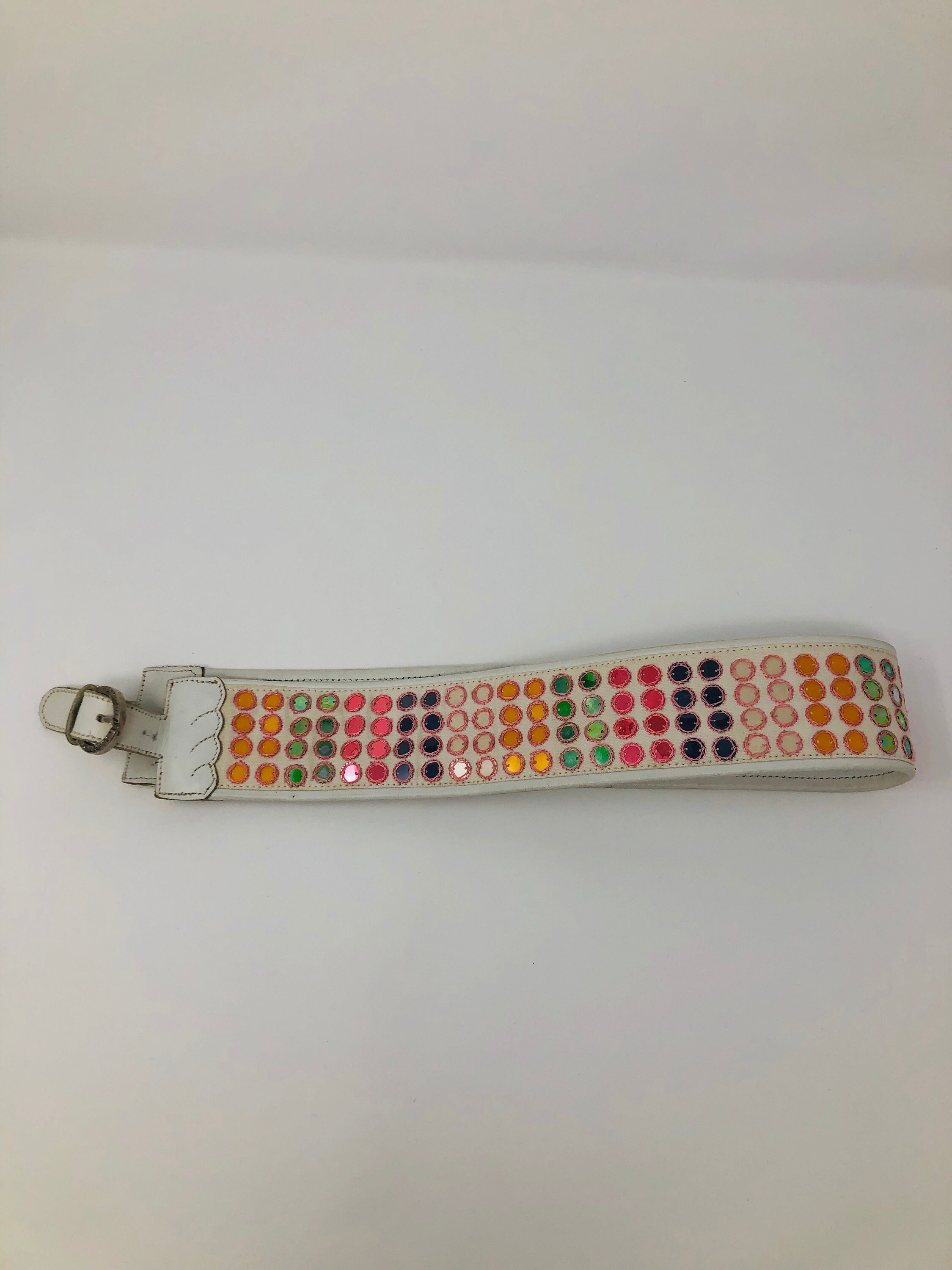 Vtg Matthew Williamson Belt size M/L embellished made in England Vintage Matthew Williamson Retro Sequined Belt // Designer  main image 4