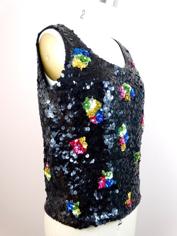 50s 60s Rhinestone Encrusted Sequin Top // 1950's… - image 4