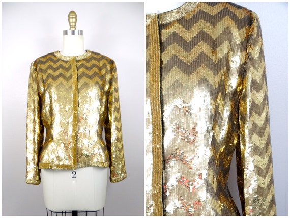 80s Fancy Fully Sequined Open Top // Sparkly 1980… - image 6