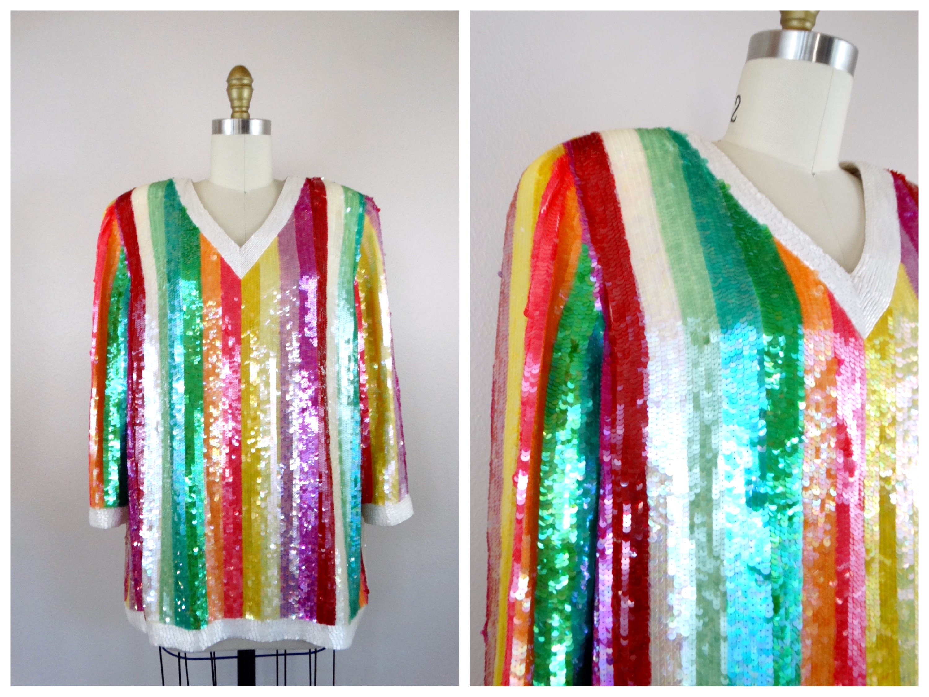 striped sequin top
