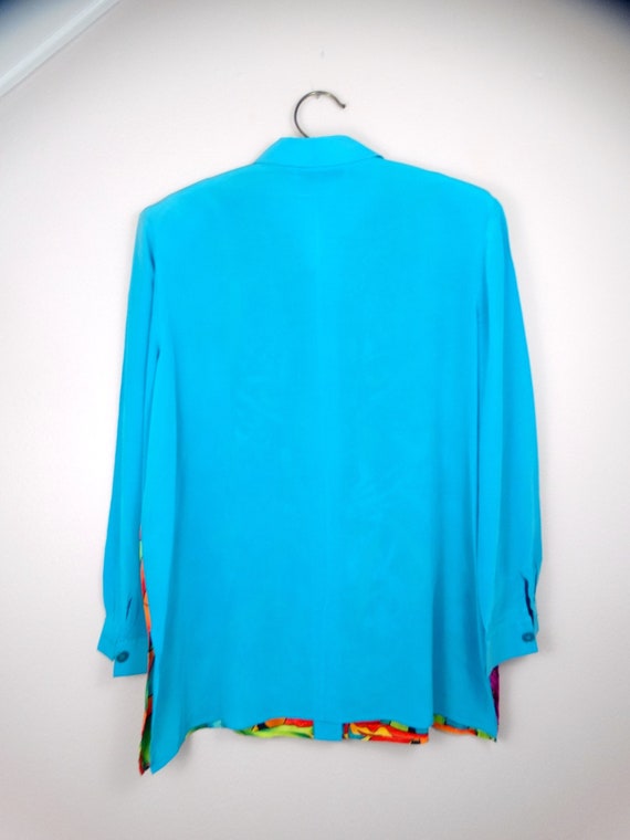 Wild Leopard Beaded Sequin Button Down / Bright J… - image 2