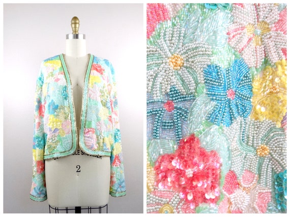 XL Hand Beaded Fully Embellished Jacket // Very HE