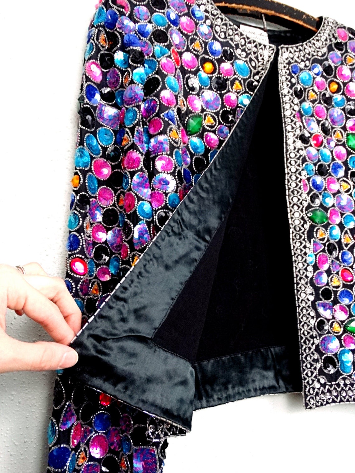 Glitz & Glam Jewel Beaded Blazer // Vintage Couture Beaded Etsy