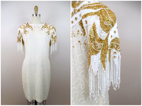 trending dress gold and white Nana Jacqueline | Women's | Neva Sequin Maxi Dress (Nude)
