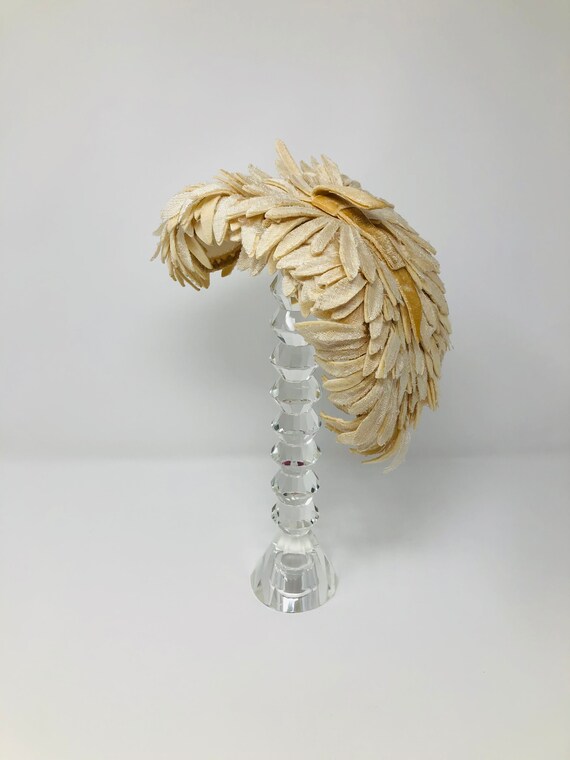 50s Vintage Bridal Half Hat / 1950s Wedding Fascin