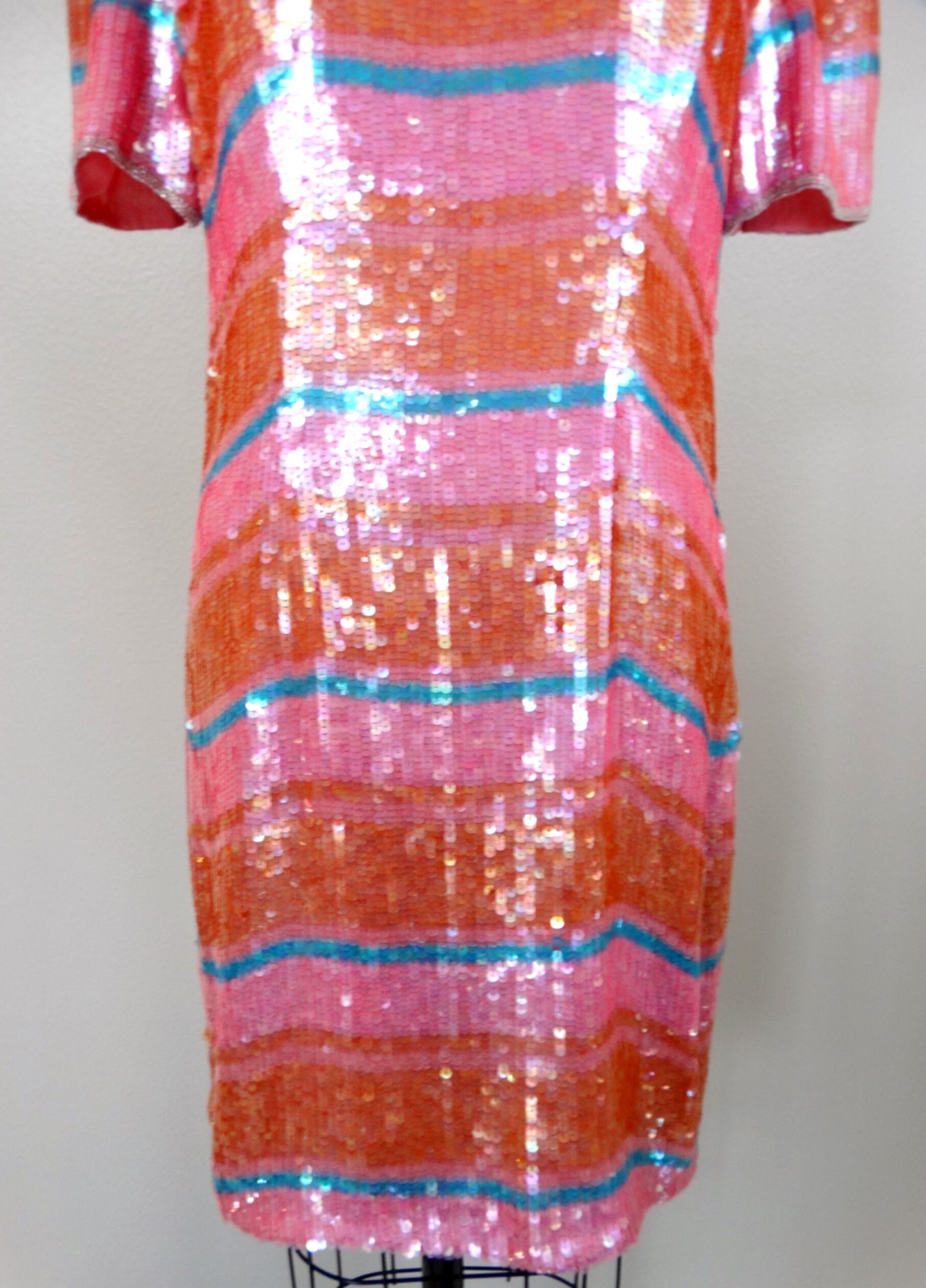 pink and orange sequin dress Orange Fuchsia One Shoulder Sequin Dress 26131