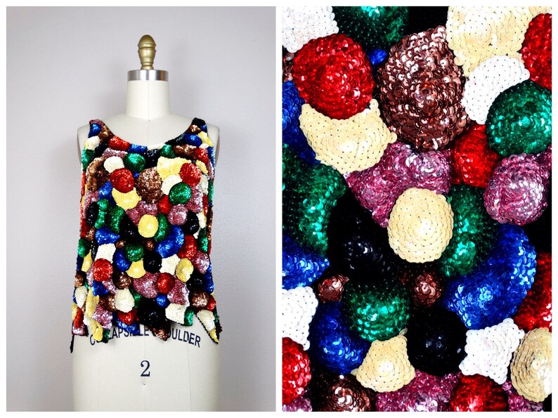 rainbow sequin tank