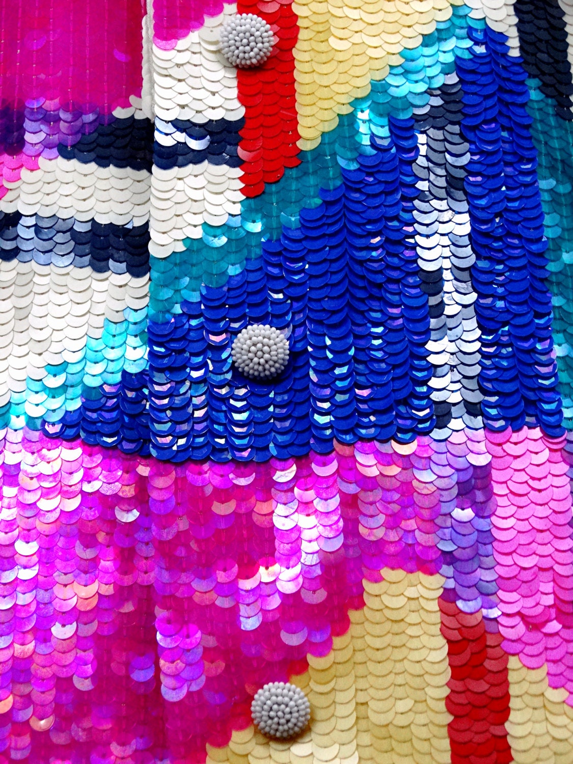 RAD 80s 90s Glam Sequined Jacket / 1990's Retro Colorblock Fully ...