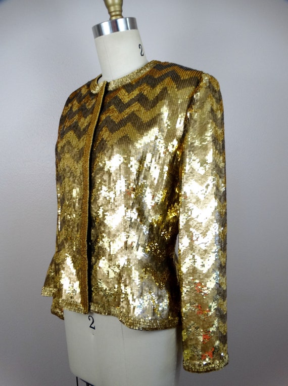 80s Fancy Fully Sequined Open Top // Sparkly 1980… - image 3