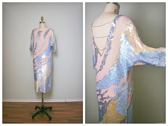 Iridescent Sequin Dress // Pastel Spring Wedding … - image 1