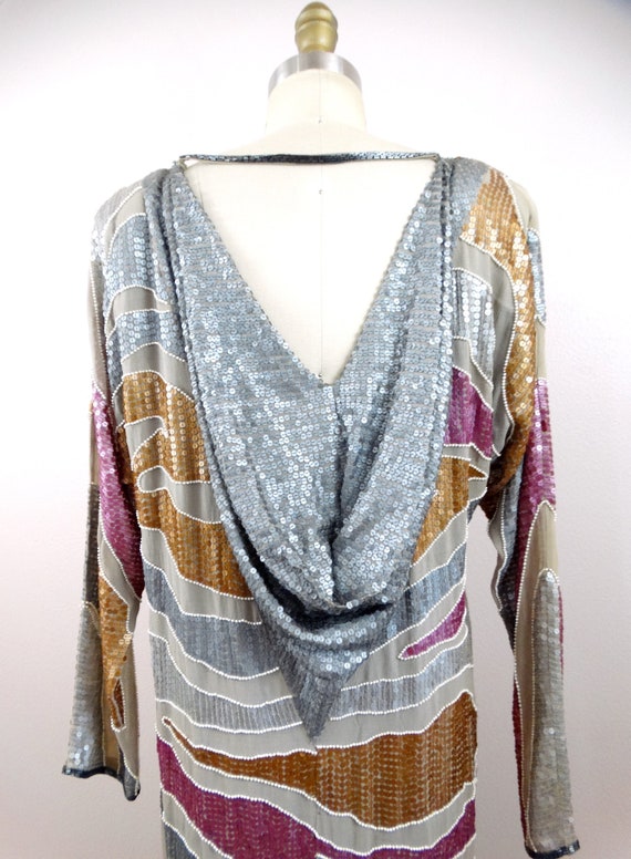 M/L Rose Pink Taupe Silver and Gold Sequin Embell… - image 6