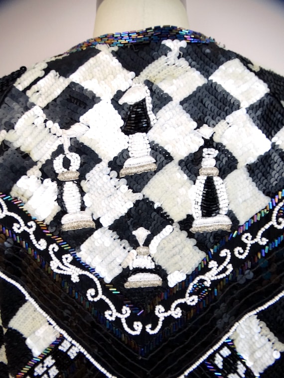 Glam NOVELTY Sequin Bolero // Checker Embellished… - image 7