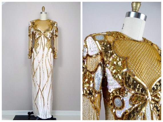 gold beaded dress