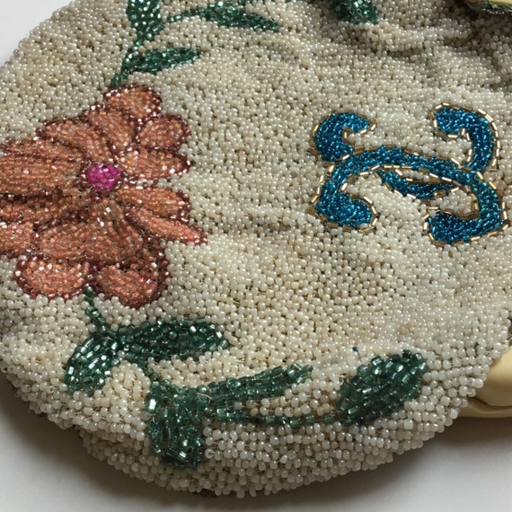 1900s Fully Beaded Celluloid Frame Purse // Antiq… - image 2