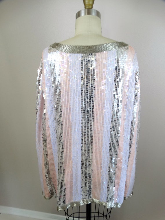 1x/2x Iridescent Sequined Cardigan Jacket // Plus… - image 5