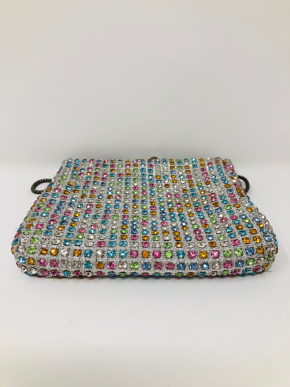 50s 60s Pastel Crystal Beaded Handbag // Rhinesto… - image 2