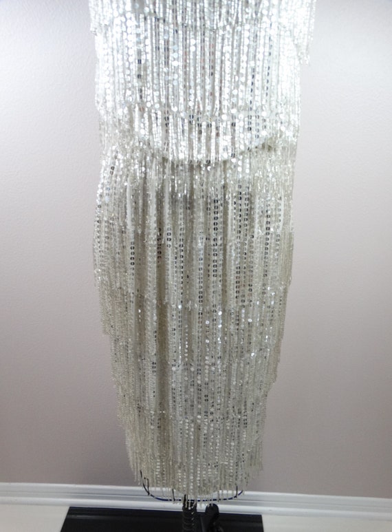 Glam All Fringe Beaded Dress // Vintage Mirror Si… - image 4