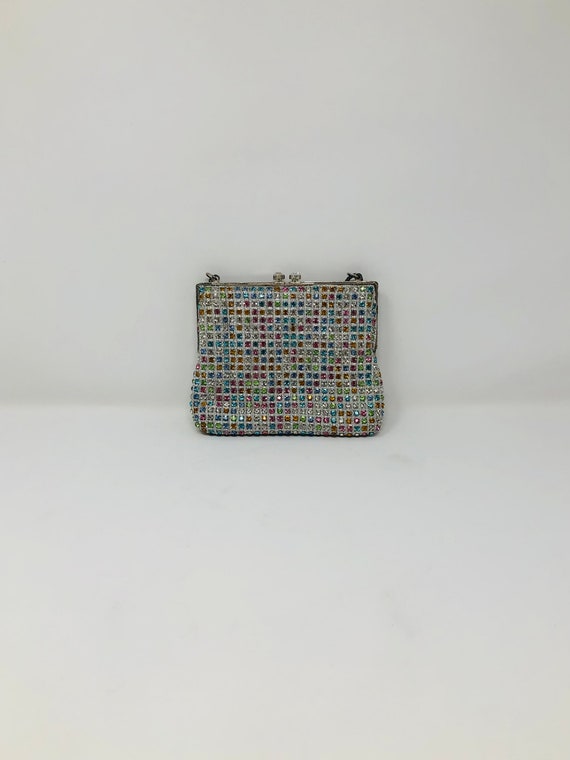 50s 60s Pastel Crystal Beaded Handbag // Rhinesto… - image 7