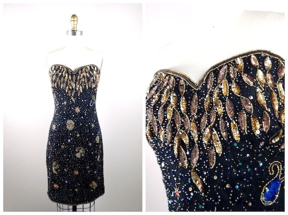 blue astrology dress VALENTINO 2015 Astrology Cosmos Blue Tulle Mirror Embroidered Dress