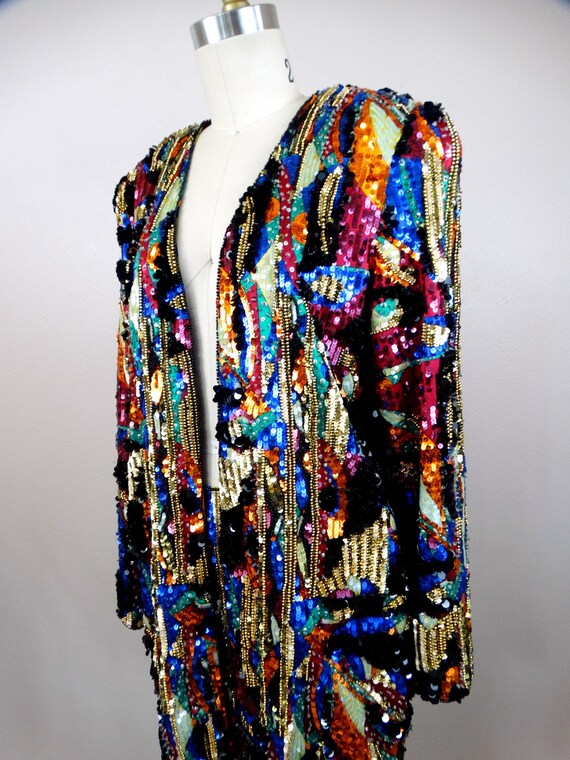 Heavily Beaded Sequined Skirt w/ Blazer Dress Sui… - image 6