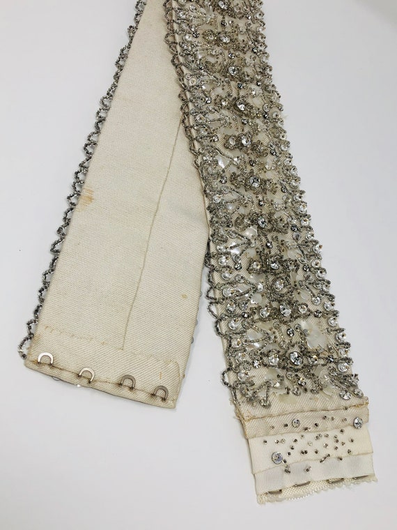 Vintage GLAM Crystal Rhinestone Beaded Bridal Belt // Art  display picture 3