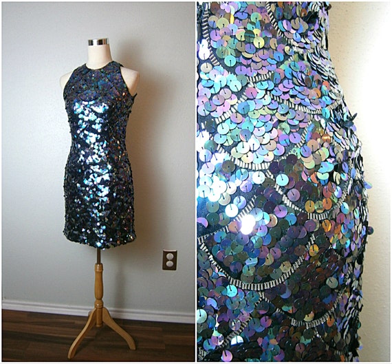 ROCK STAR Beaded Sequin Dress // Hollywood Glam Pa