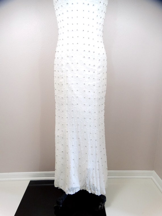 VTG Rhinestone Crystal Encrusted Wedding Gown // … - image 6