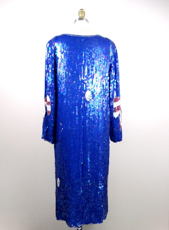 M/L Red White & Blue Sequin Dress // 1970’s Vinta… - image 4