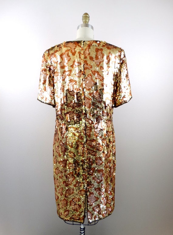 L/XL Wild Vintage Sequin Dress // Animal Print Se… - image 4