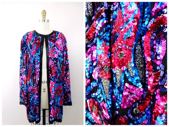 Vintage Beaded Sequined Jacket by Black Tie Oleg C