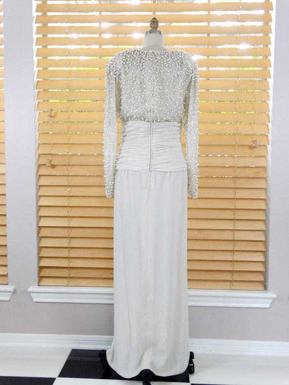 Vintage Pearl Beaded Mother of the Bride Dress / … - image 5