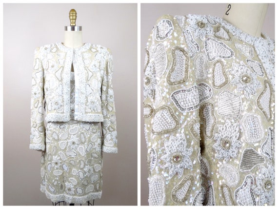 RARE Crystal Couture Rhinestone Mini Dress and Bo… - image 1