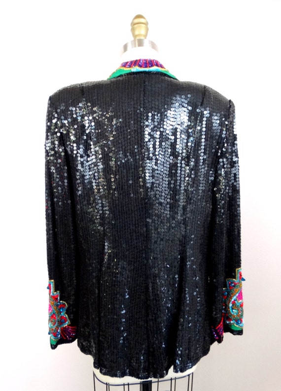 Funky Sequined Jewel Beaded Cocktail Party Jacket… - image 4