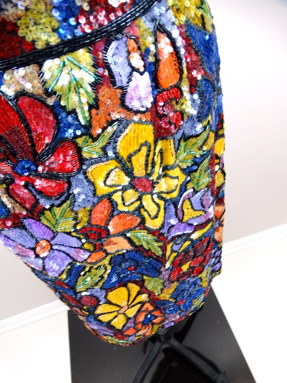 RARE Couture Designer Beaded Skirt // Vintage Seq… - image 8