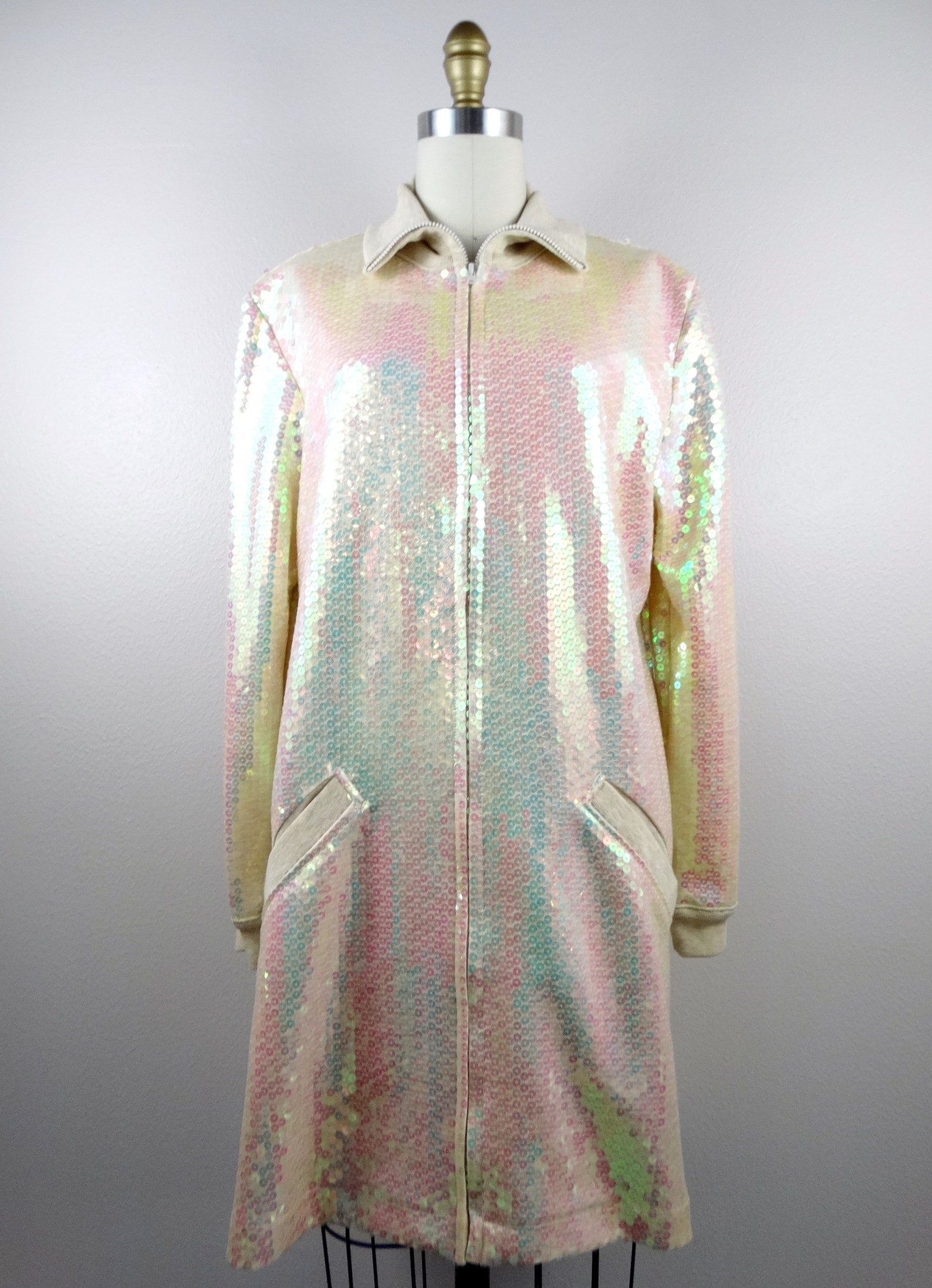 Glimmering Fully Sequined Jacket // Pearlescent Iridescent | Etsy