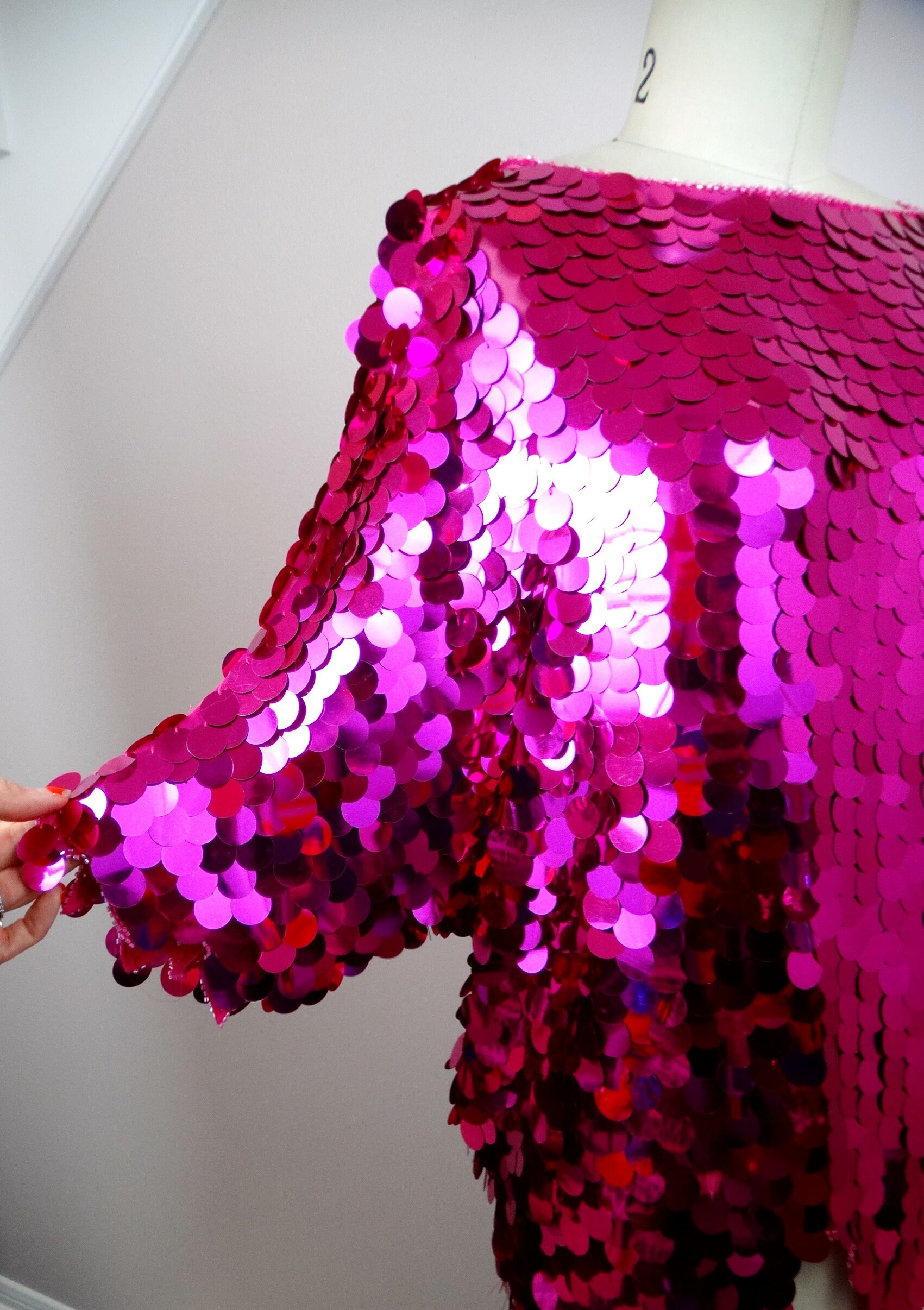 magenta sequin top
