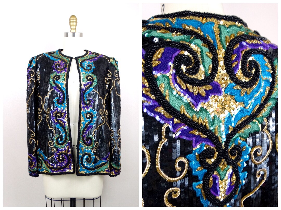 Heavy Beaded Jacket // Heavily Embellished Evening Jacket